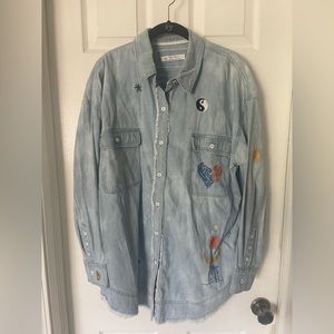 Free People Patchwork Denim Shirt / Size Medium / New and never worn